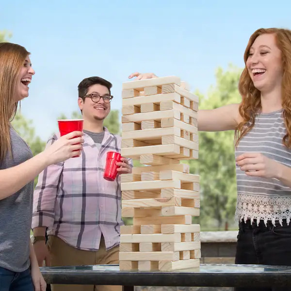 Nontraditional Giant Wooden Blocks Tower Stacking Game, Outdoor Yard Game by Hey! Play! - Bed Bat... | Bed Bath & Beyond