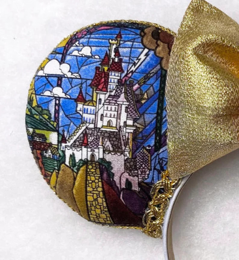 Beauty & the Beast Mouse Ears, Belle Ears, Mouse Ears, Belle, Beast, Beauty and the Beast Disney ... | Etsy (US)