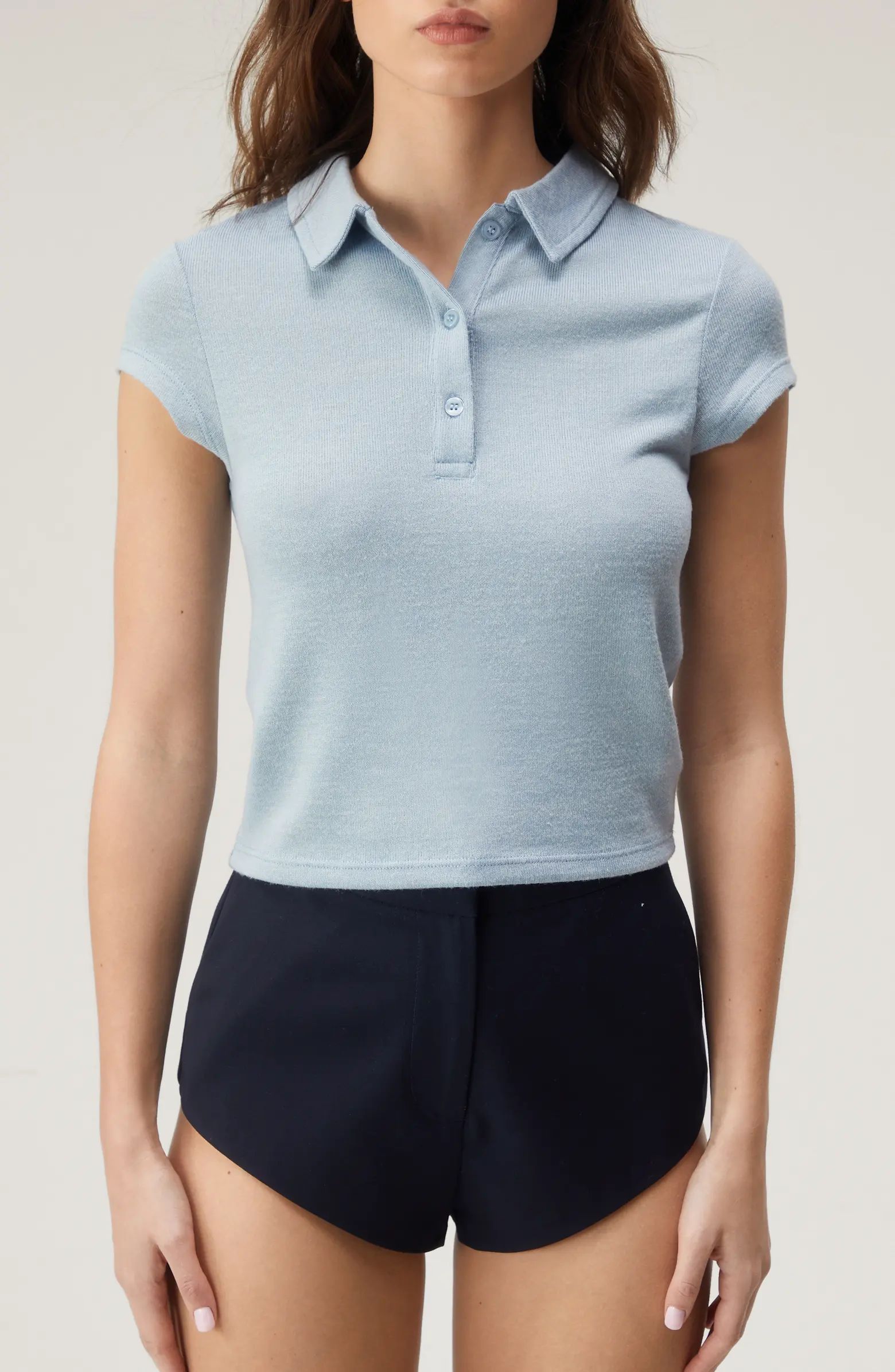 NASTY GAL Fitted Crop Polo | Nordstrom | Nordstrom