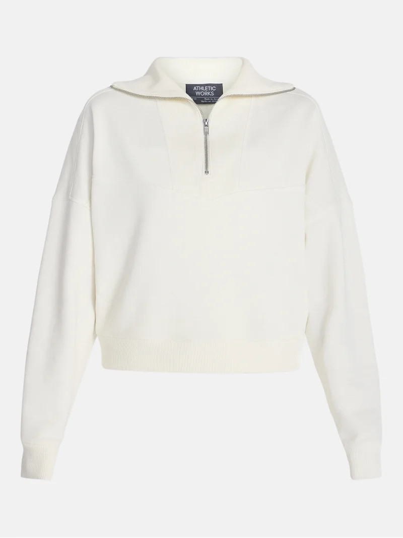 Athletic Works Women's and Women's Plus Quarter-Zip Sweatshirt, Midweight, Size XS-4X | Walmart (US)