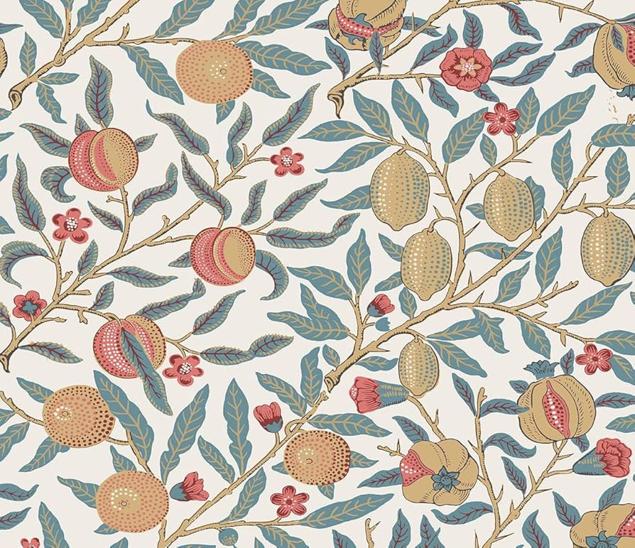 NextWall Pomegranate Vintage Peel and Stick Wallpaper (Moonstone Blue & Light Ochre) | Amazon (US)
