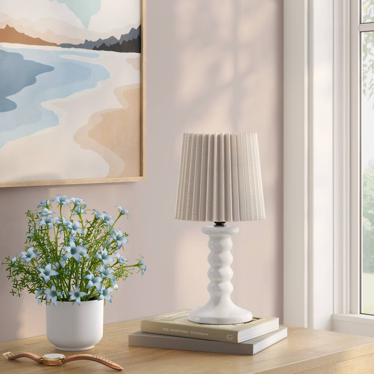 Mini Stick Table Lamp with Pleated Shade - Room Essentials™ | Target