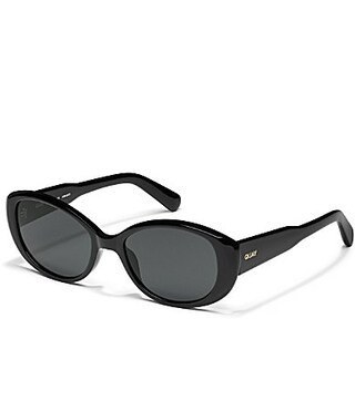 QUAY Women's On Brand 43mm Retro Oval Sunglasses - Black/Smoke | Dillard's