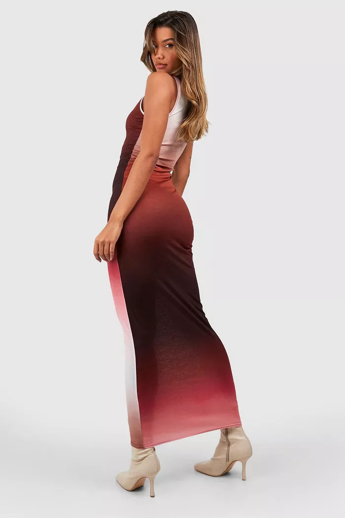 Ombre High Neck Maxi Dress | boohoo (US & Canada)