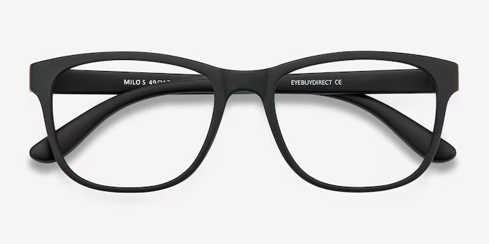 Milo - Square Matte Black Frame Glasses | EyeBuyDirect | EyeBuyDirect.com