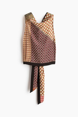 H & M - Cowl-Neck Halterneck Top - Burgundy/Orange | H&M (US + CA)