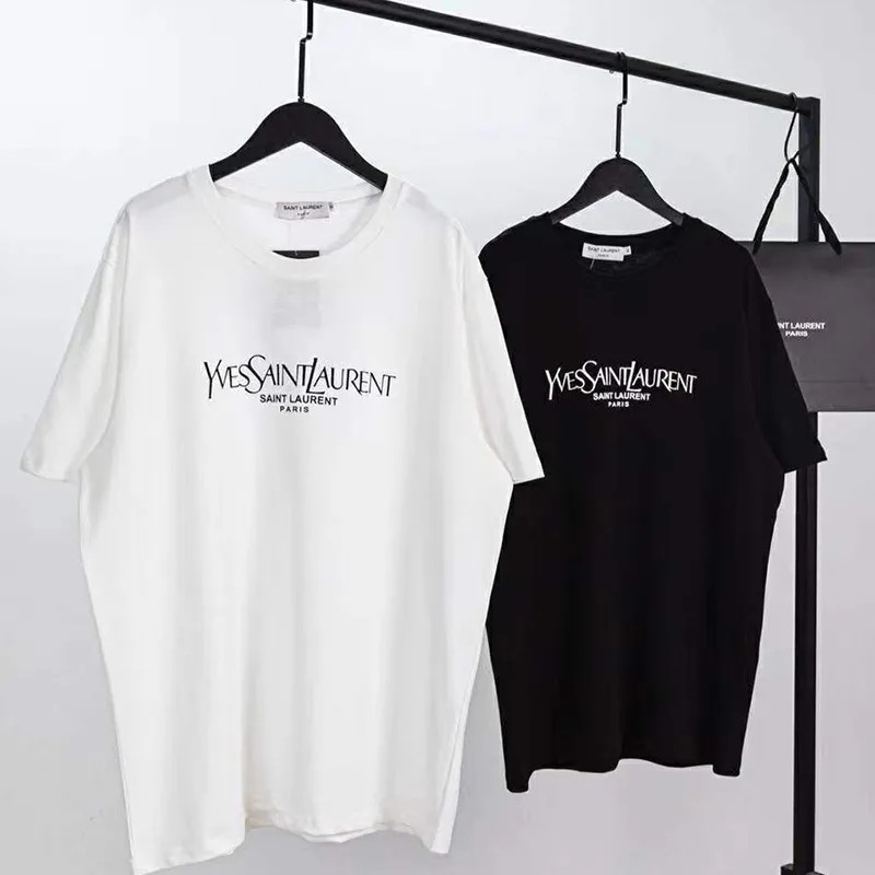 Dupe Y-S-L Fashion Casual Logo Letter T-shirts Costume for Women Summer Short Sleeve T Shirt T-sh... | DHGate