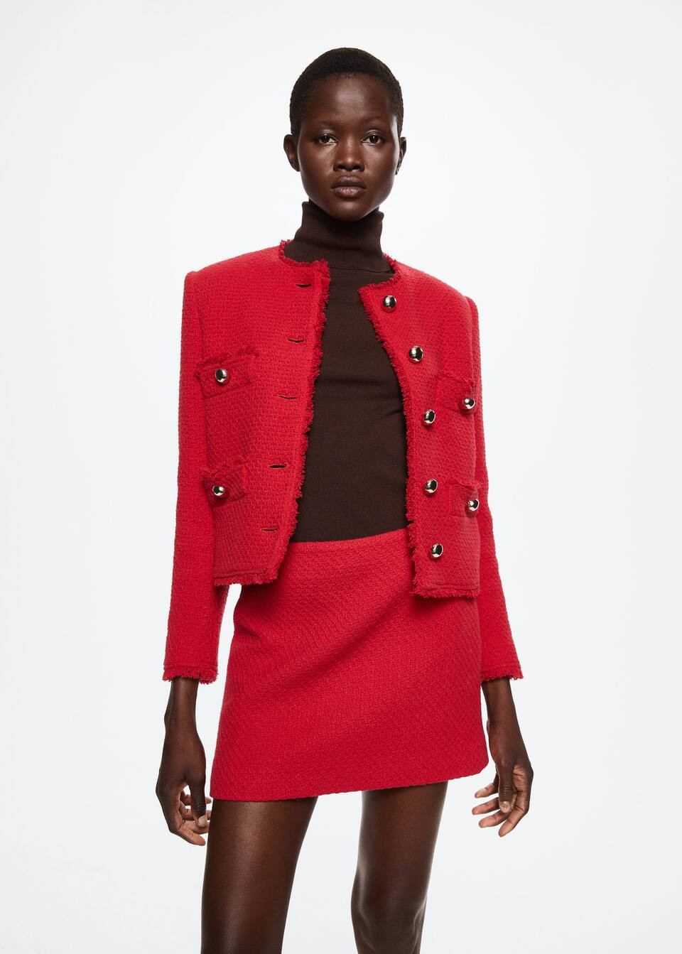 Cotton tweed  miniskirt -  Women | Mango USA | MANGO (US)