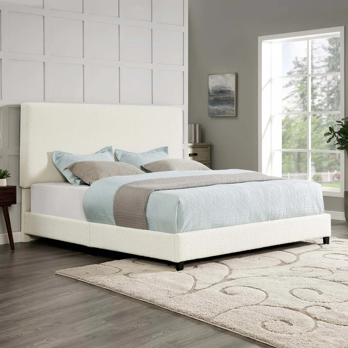 Aryia Boucle Upholstered Platform Bed | Wayfair North America
