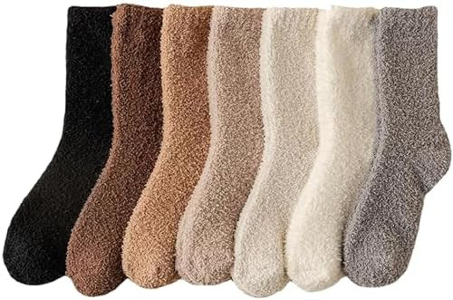 Sumleno Women Fuzzy Socks Warm Cozy Fluffy Socks Aesthetic Thick Fleece Thermal Slipper Socks for... | Amazon (US)