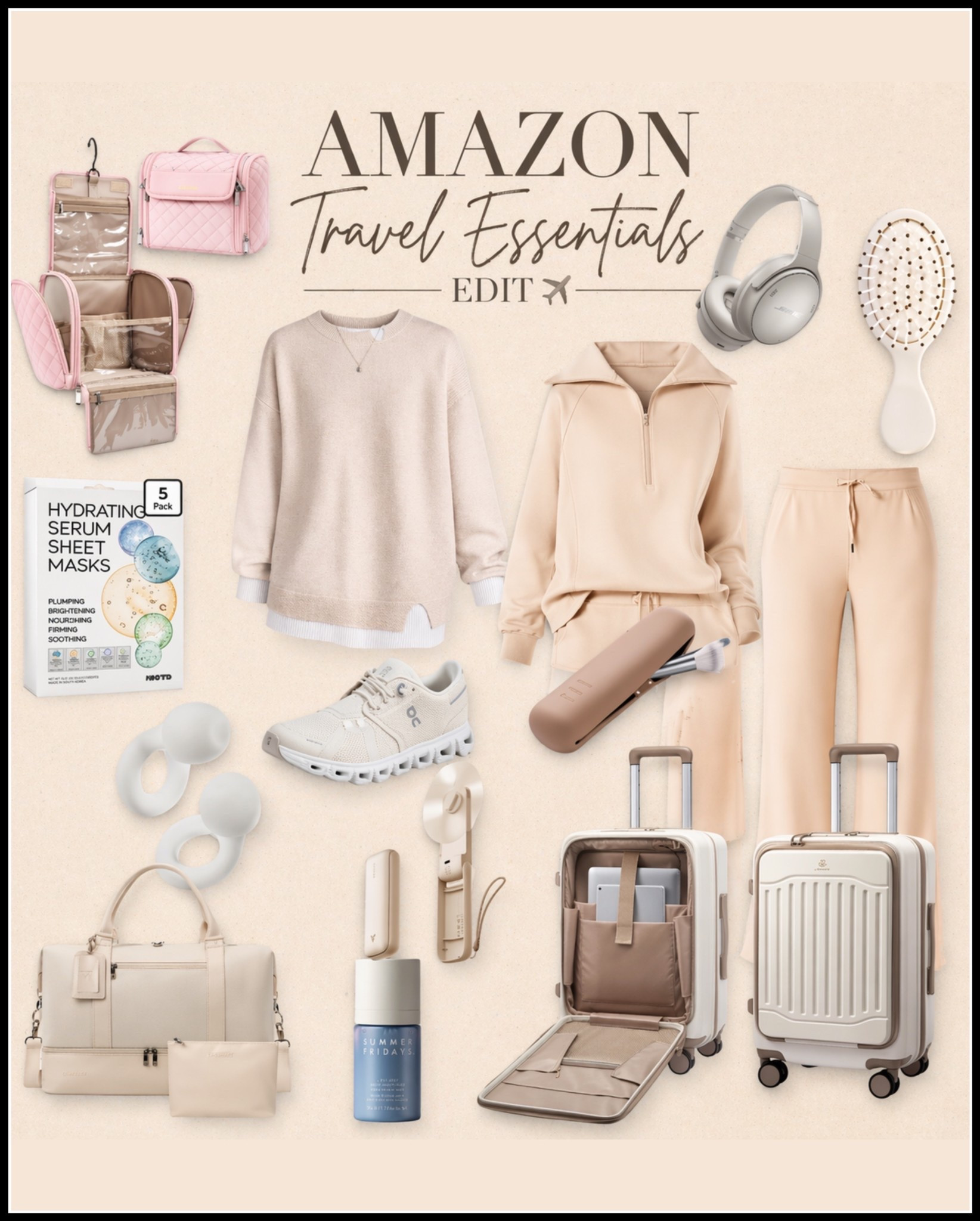 Your airport outfit + travel essentials, all in one 🤍✈️
Comfy neutrals, organized packing, and everything you actually need for a smooth travel day.

From the coziest lounge sets to carry-on must-haves — these Amazon finds make traveling feel effortless 🤍

#amazonfinds #travelessentials #airportoutfit #neutralstyle #minimalstyle #cozyoutfits #amazonstyle #ltkunder100 #ltktravel #travelstyle #effortlessstyle #capsulewardrobe #neutraloutfits #traveloutfit #amazonfashion #ltkfinds #travelmusthaves #carryonessentials #airportstyle #coastalaesthetic #organizer #travelbag #weekendgetaway 
#LTKootd #LTKgrwm #LTKOver40 #LTKSeasonal 

jewelry, earrings, sunglasses, summer shoes, matching set, coord set, travel essentials, makeup bag, organizer, spring outfits 2026, loungewear, lounge sets, sweatshirt 



#LTKSaleAlert #LTKTravel #LTKSeasonal