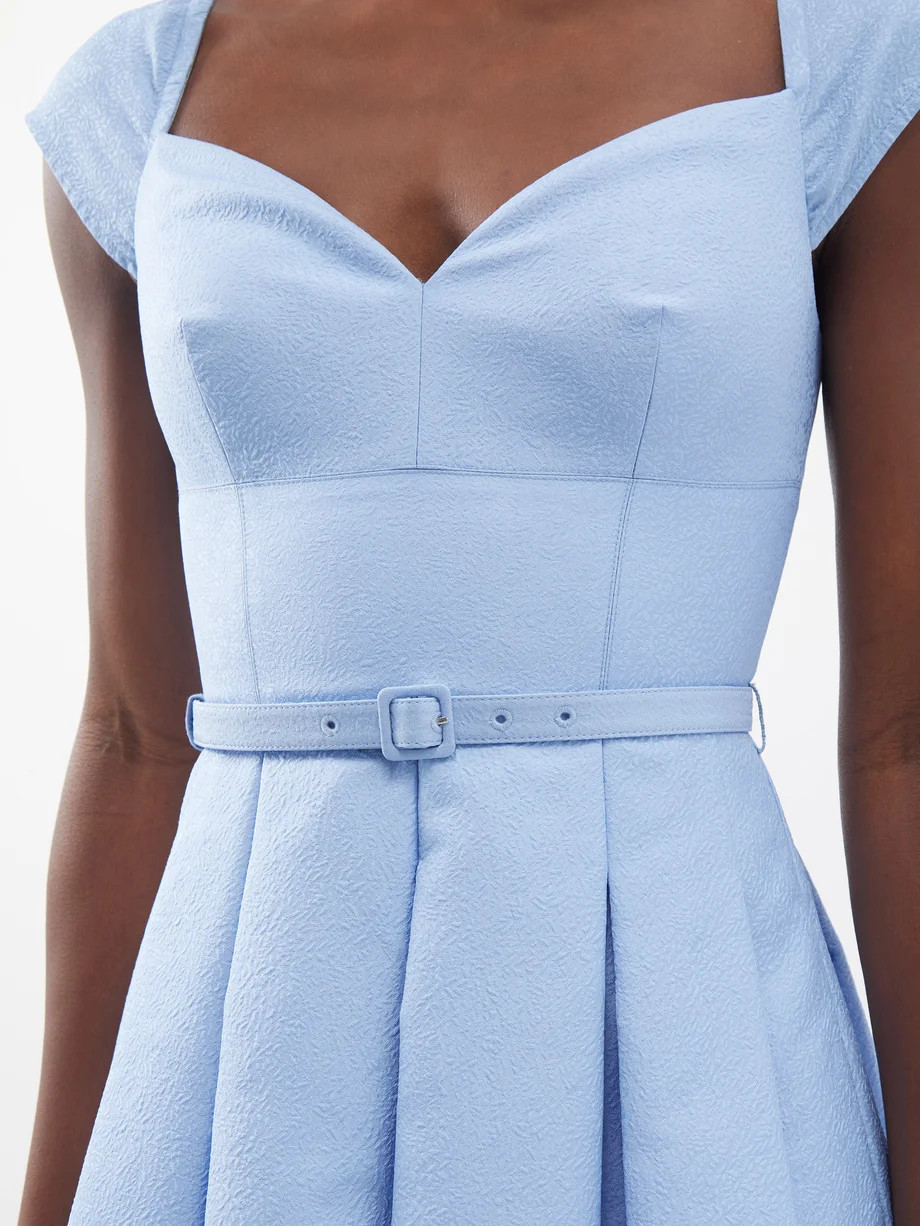 Sweetheart-neckline taffeta midi dress | Self-Portrait | Matches (US)