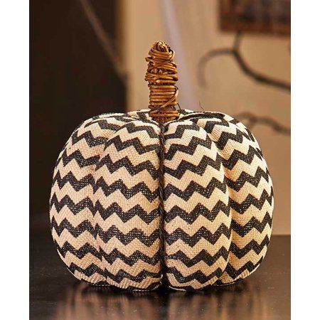 Halloween Home Decor Fat Chevron Pumpkin, 8-1/2" dia. x 9-1/2"H | Walmart (US)