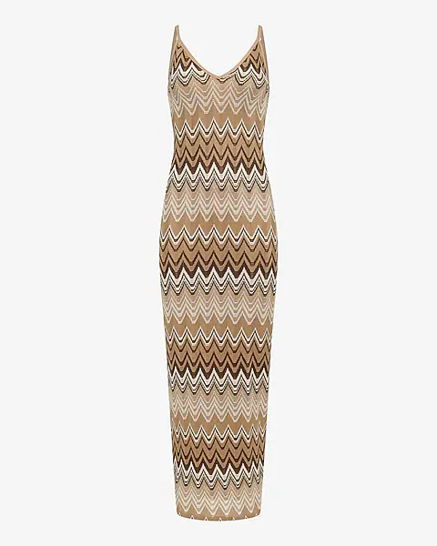 Crochet Chevron V-neck Maxi Sheath Dress | Express