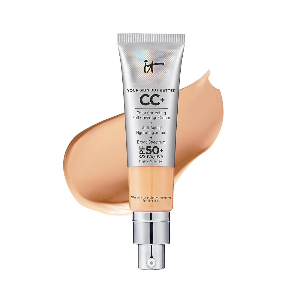 IT Cosmetics CC+ Cream - Full-Coverage Foundation With SPF 50, Color Corrector & Anti-Aging Serum... | Amazon (US)