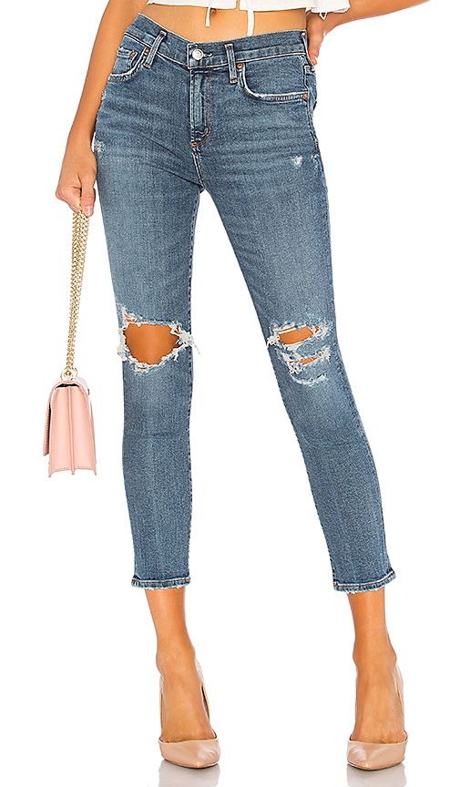AGOLDE Sophie High Rise Skinny Crop in Blue. - size 29 (also in 31) | Revolve Clothing (Global)