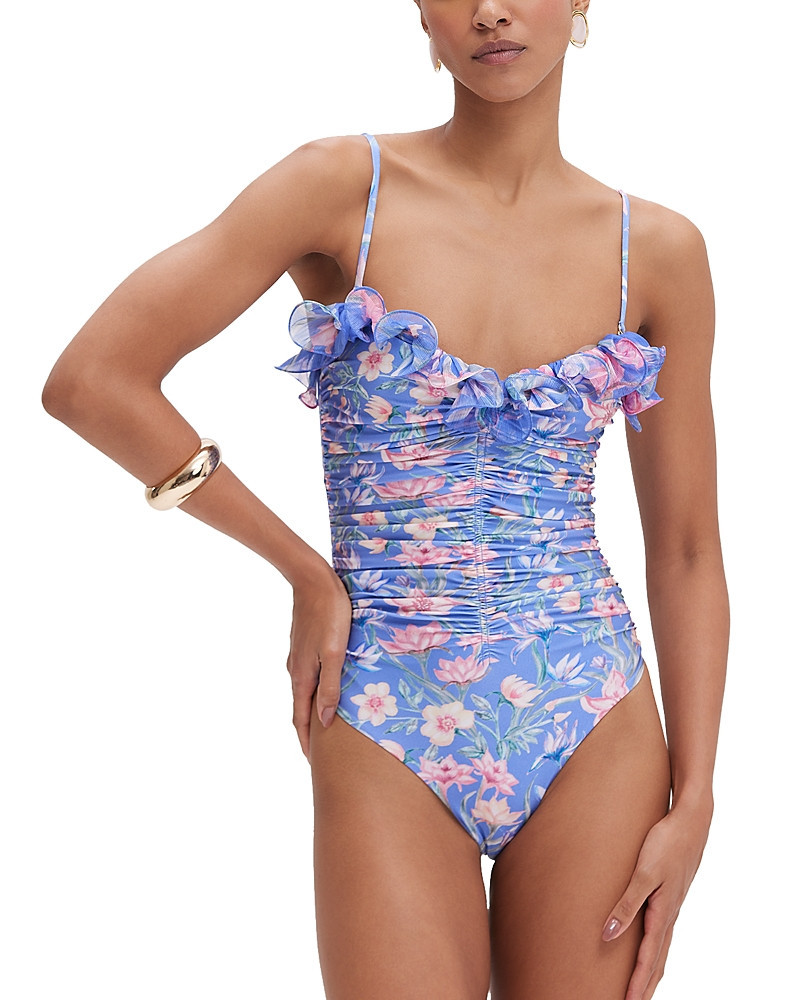 PatBO Blue Amaryllis Flutter One Piece Swimsuit | Bloomingdale's (US)