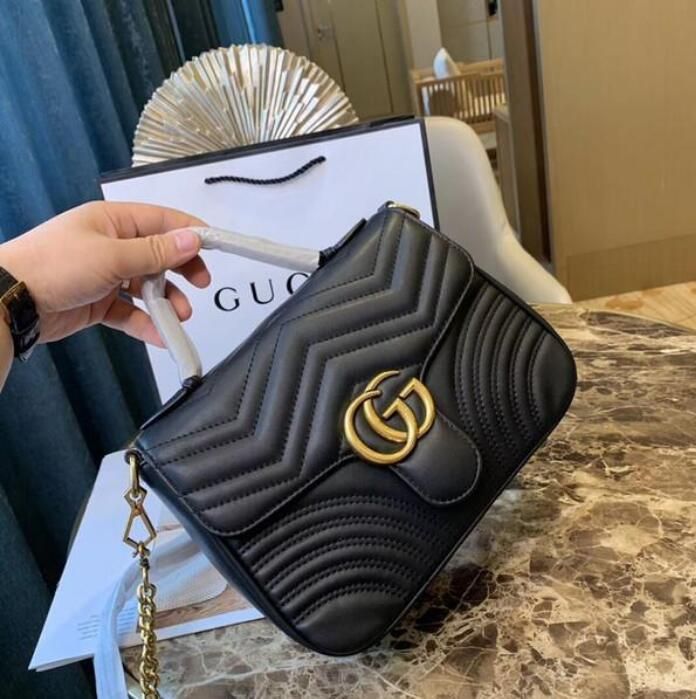 GUCCI Luxury Designer Top Quality Marmont Shoulder Bags Women GG Gold Chain Cross Body Bag PU Lea... | DHGate