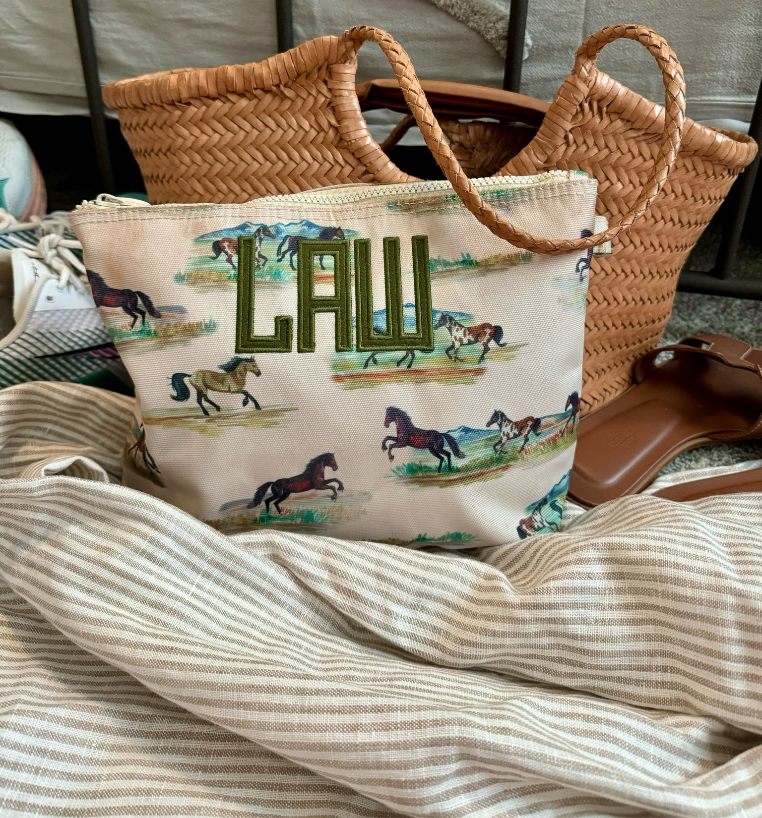 my favorite bag is back in stock at biscuit home!!! I use as my makeup bag but you could use for anything 