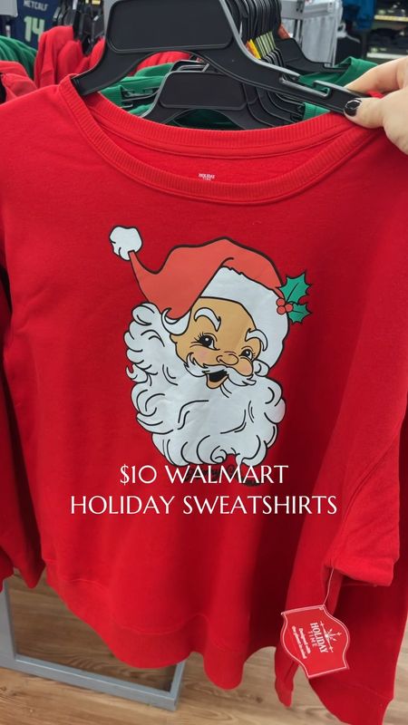 A holiday sweatshirt (pairs well with pyjamas) for $10?! 🎄 HECK YES! This affordable pullover is back in stock and comes in three different holiday-inspired designs. #walmartfinds #walmart #fashion #walmartfashion #walmartstyle #pjs #casual. Casual outfit. Pyjamas. Pjs. Christmas pyjamas. Christmas clothing. Christmas outfit. Christmas Day outfit. Christmas Eve outfit. Holiday clothing. Santa clothing. santa sweatshirt. christmas sweatshirt. 

#LTKGiftGuide #LTKstyletip #LTKfindsunder50