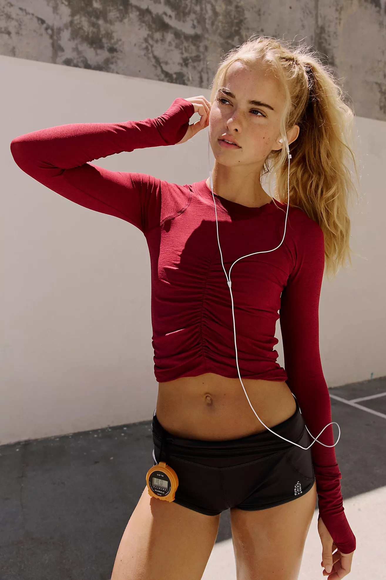 Tempo Ruched UV Protection Long Sleeve | Free People (Global - UK&FR Excluded)