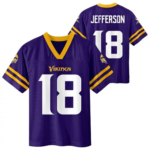 NFL Minnesota Vikings Justin Jefferson Boys' Short Sleeve Jersey | Target