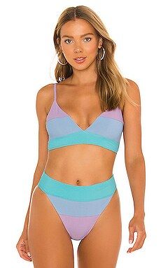 BEACH RIOT X REVOLVE Riza Bikini Top in Pastel Color Block from Revolve.com | Revolve Clothing (Global)