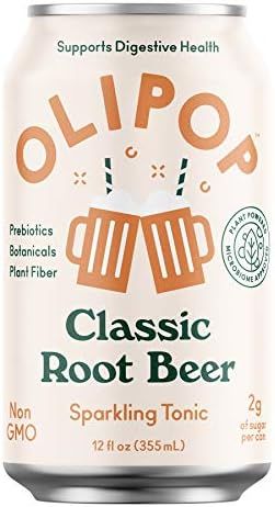 OLIPOP - Classic Root Beer Sparkling Tonic, Healthy Soda, Prebiotic Soft Drink, Aids Digestive Healt | Amazon (US)