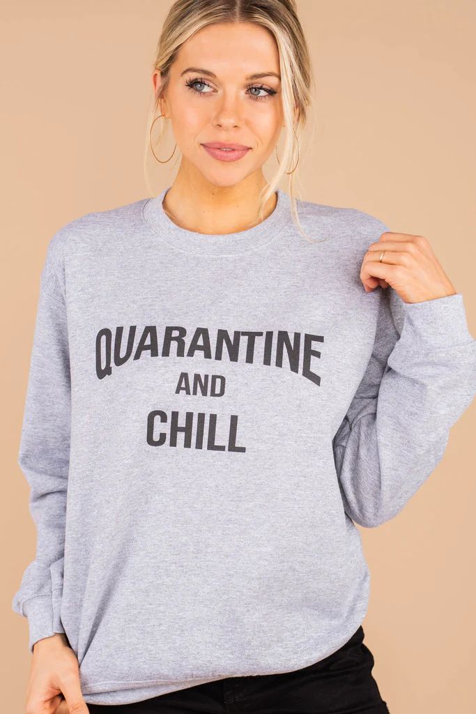 Quarantine And Chill Sport Gray Sweatshirt | The Mint Julep Boutique