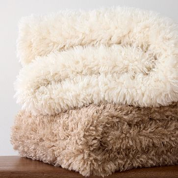 Faux Curly Lamb Fur Throw | West Elm | West Elm (US)