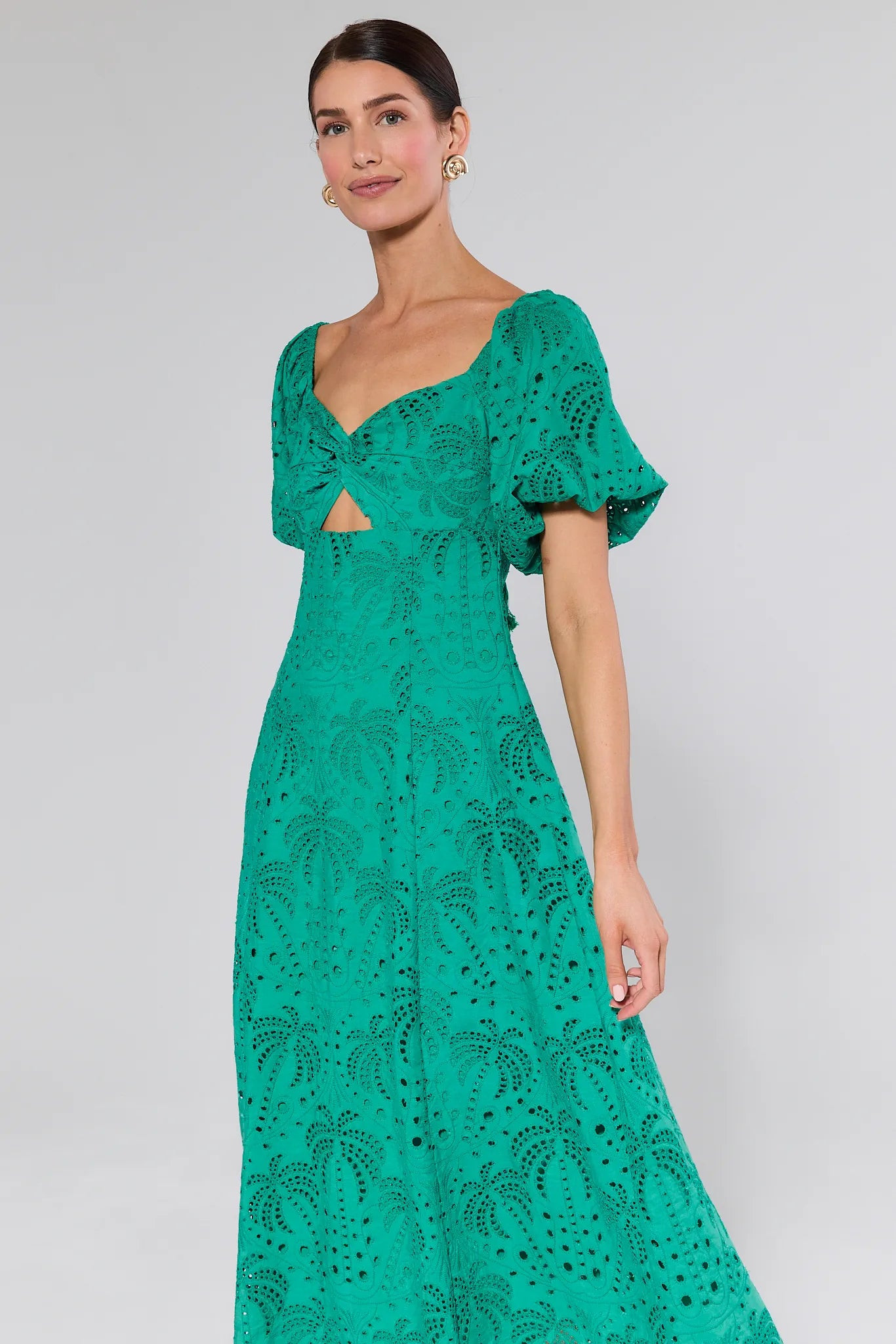 Sydney Green Eyelet Dress | Avara