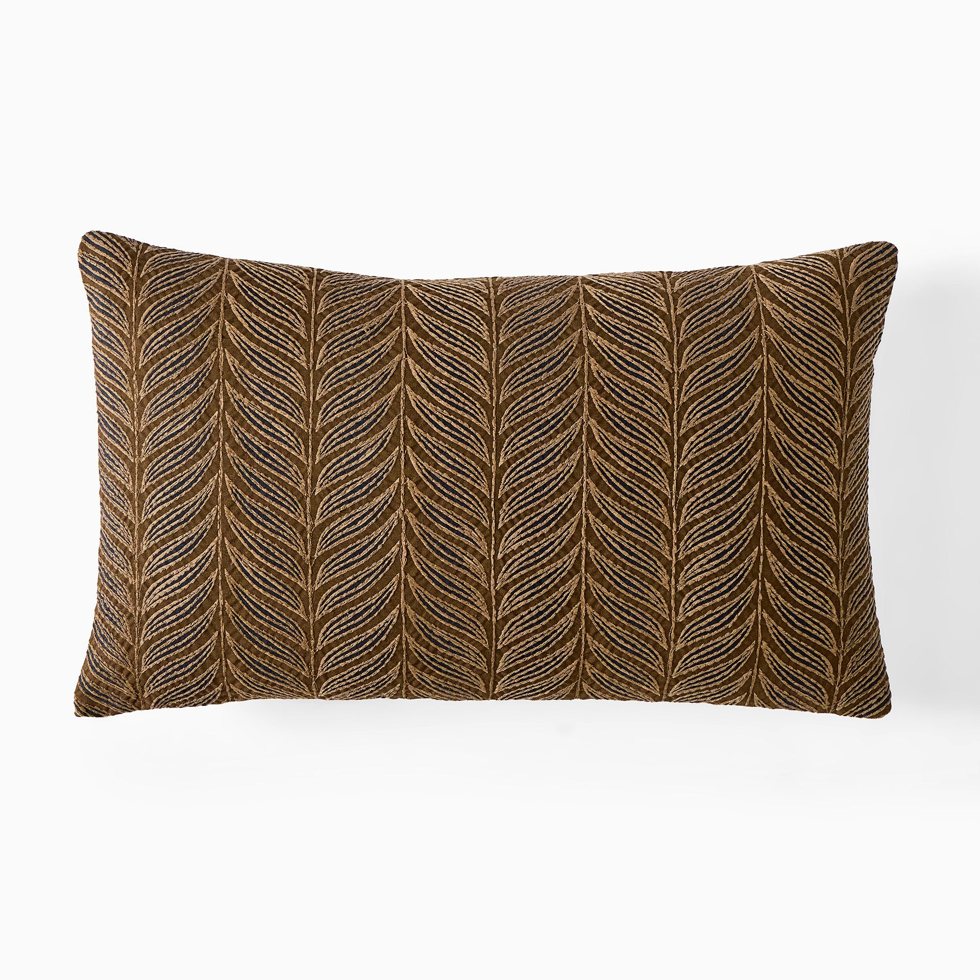 Striped Foliage Pillow Cover | West Elm (US)
