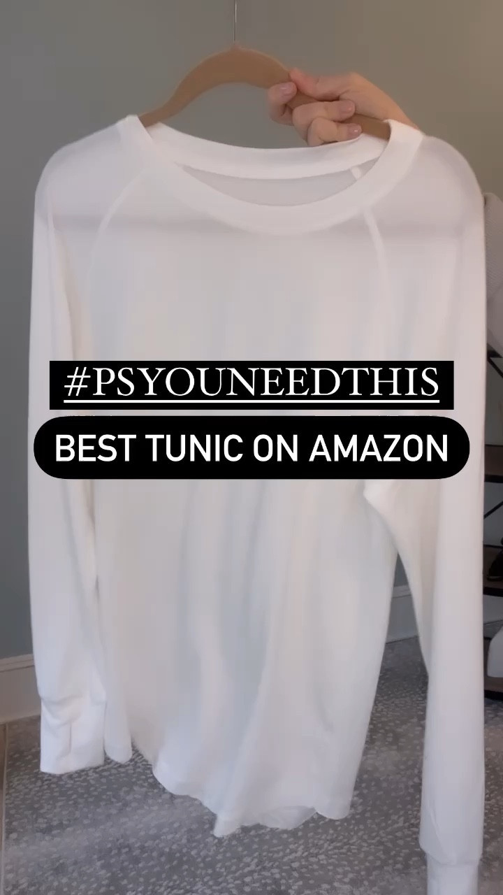 Ok, if you are a leggings girl - you *need* this @amazon tunic! Total dupe for the #FreePeople #arden top (but I like this one better)! So versatile, love the thumb holes, luxe fabric…and under $30. I need every color! #psyouneedthis                  #styleinspo #styleoftheday #fashionreel #tunic #leggings #leggingsaddict #legginglove #momfashion #momfashionblogger #stylemusthave #leggingtop #leggingsarepants #longtops 

#LTKstyletip #LTKFind #LTKunder50