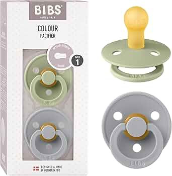 BIBS Pacifiers | Natural Rubber Baby Pacifier | Set of 2 BPA-Free Soothers | Made in Denmark | Sa... | Amazon (US)