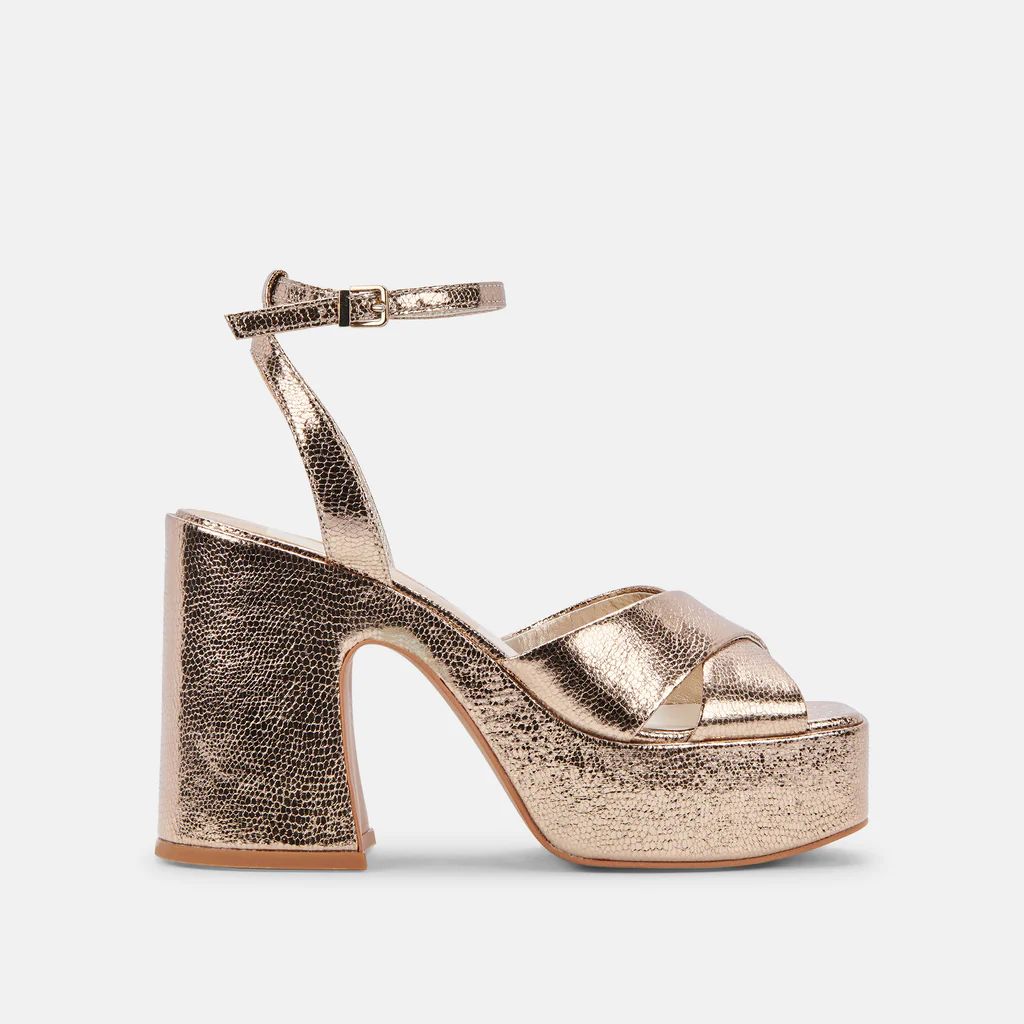 WESSI HEELS GOLD CRACKLED STELLA | DolceVita.com