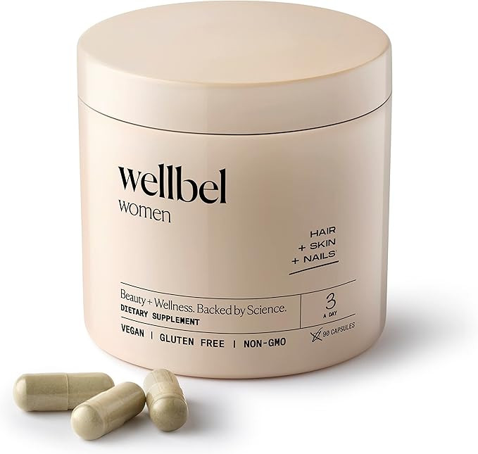 WELLBEL Women Clean Supplement for Hair, Skin, and Nails, Vegan, Gluten Free and Non GMO 90 Count | Amazon (US)