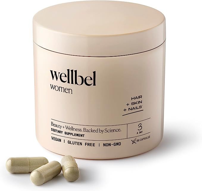 WELLBEL Women Clean Supplement for Hair, Skin, and Nails, Vegan, Gluten Free and Non GMO 90 Count | Amazon (US)