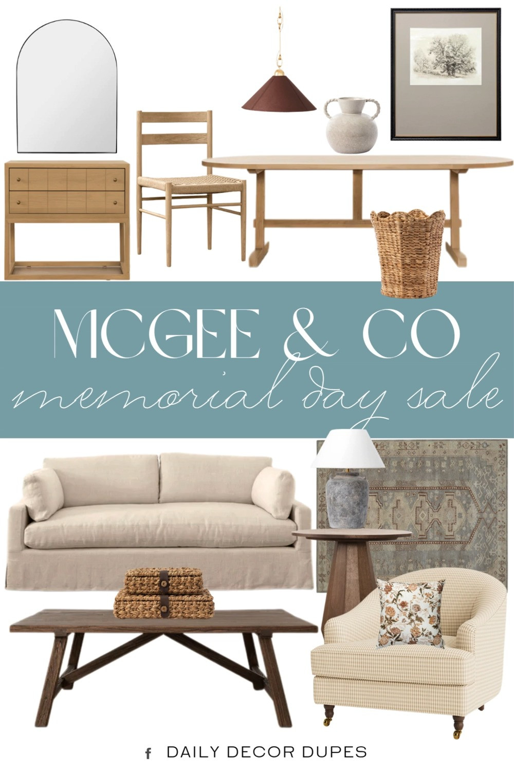 McGee & Co Memorial Day Sale 2026. Up to 30% Off Sitewide. Modern Home Furniture Sale. Luxury Home Decor Deals. Seasonal Home Event. Curated Home Essentials. Home Refresh Sale. Memorial Day Home Sale. Summer Decor Savings. Home Essentials Sale. 

Home more affordable option find copy cat similar look for less budget friendly affordable cheap cheaper beautiful pretty. Clearance sale coupon code discount code promo code luxury lookalike look a like Inspo inspiration inspired by idea ideas Love like these? I share multiple every day in my FB group.
#mcgeeandcosale #memorialdaysale #furnituresale #upto30off #salealert #homeinspo #furniturefinds #homedecorsale #homerefresh 

 #LTKHome #LTKSaleAlert