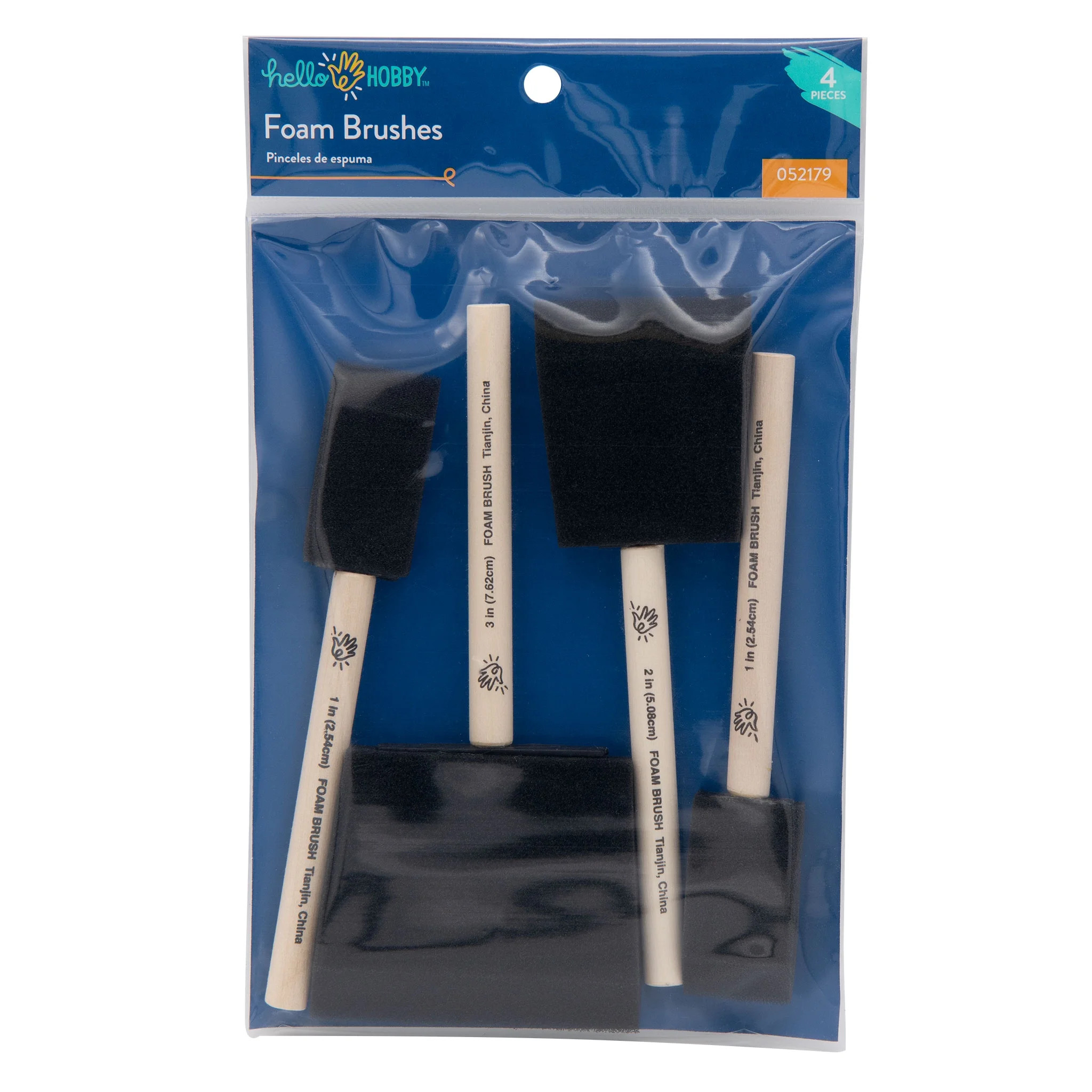 Hello Hobby Variety Craft Black Foam Brush 4pc Set, Adult, Teens | Walmart (US)
