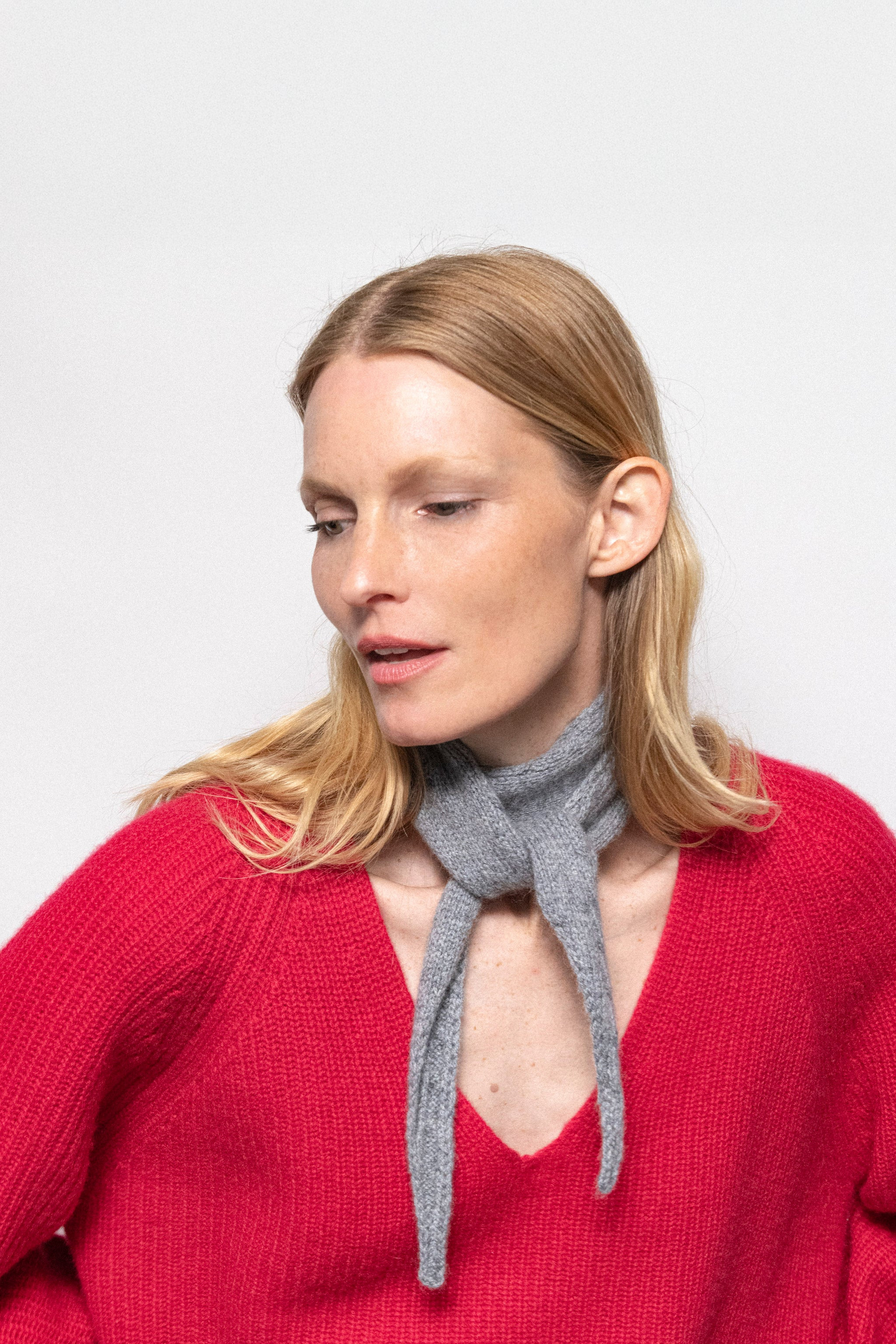 The Mini Scarf - Grey Melange | LǍOLAO STUDIOS