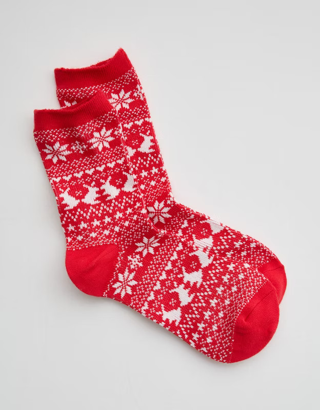 Aerie Fairisle Brushed Crew Socks | Aerie