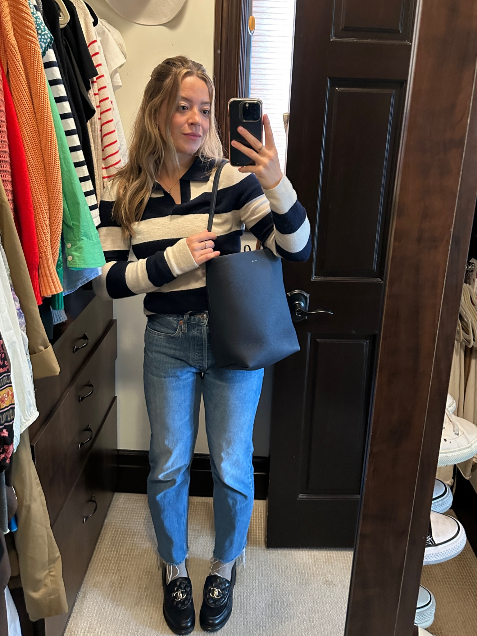 Had to pull out the new tote for church! Fits allll my necessary items like a note book, pen, wallet, water bottle, lip gloss/chapstick/lip liner, sunnies, and soooooo much more. 
Top: Nili Lotan Lucille Polo Top

#LTKstyletip #LTKitbag #LTKfit