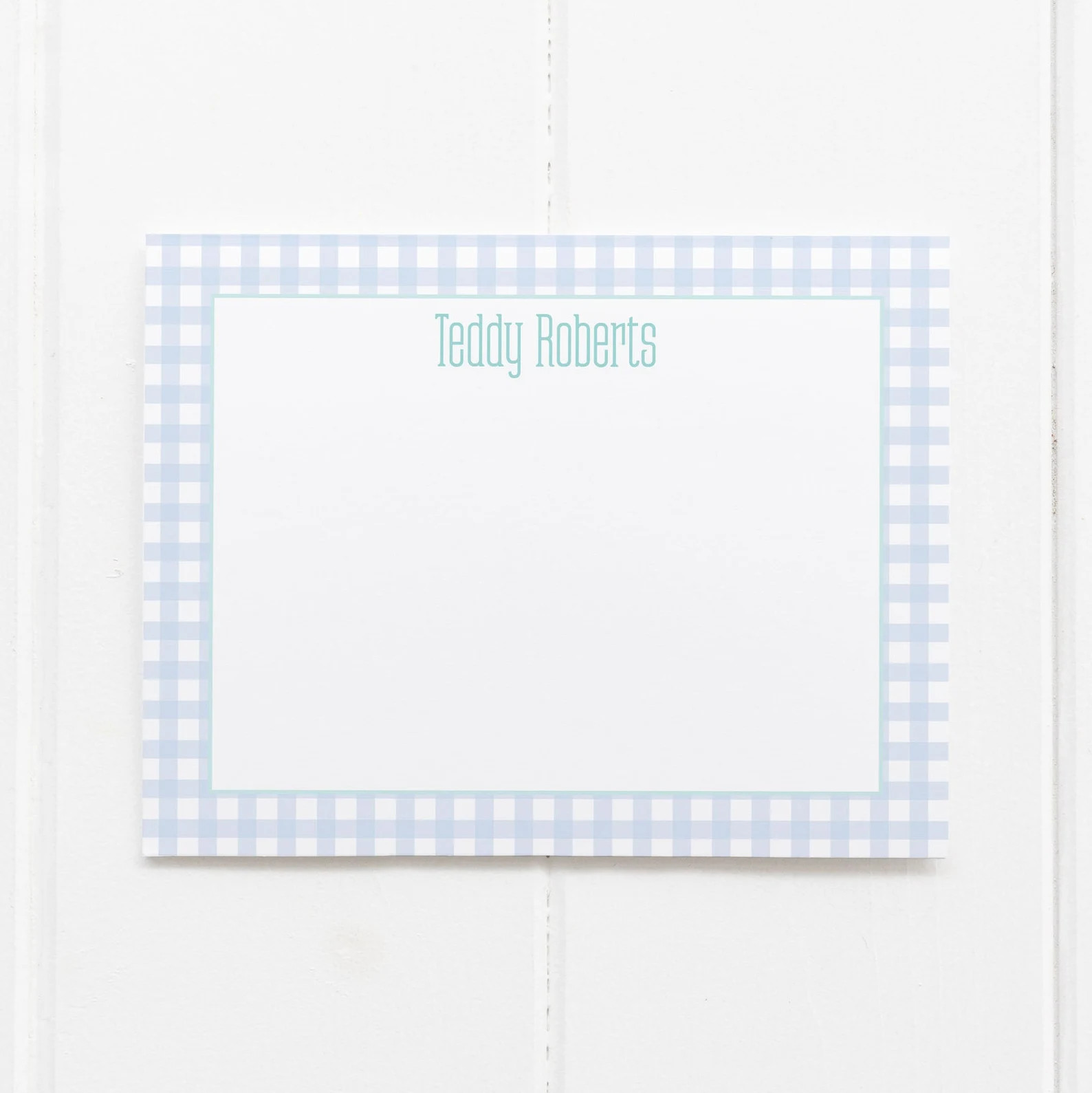 Personalized Stationery | Blue Gingham Stationery | Baby Boy Stationery | Custom Note Card | Baby... | Etsy (US)