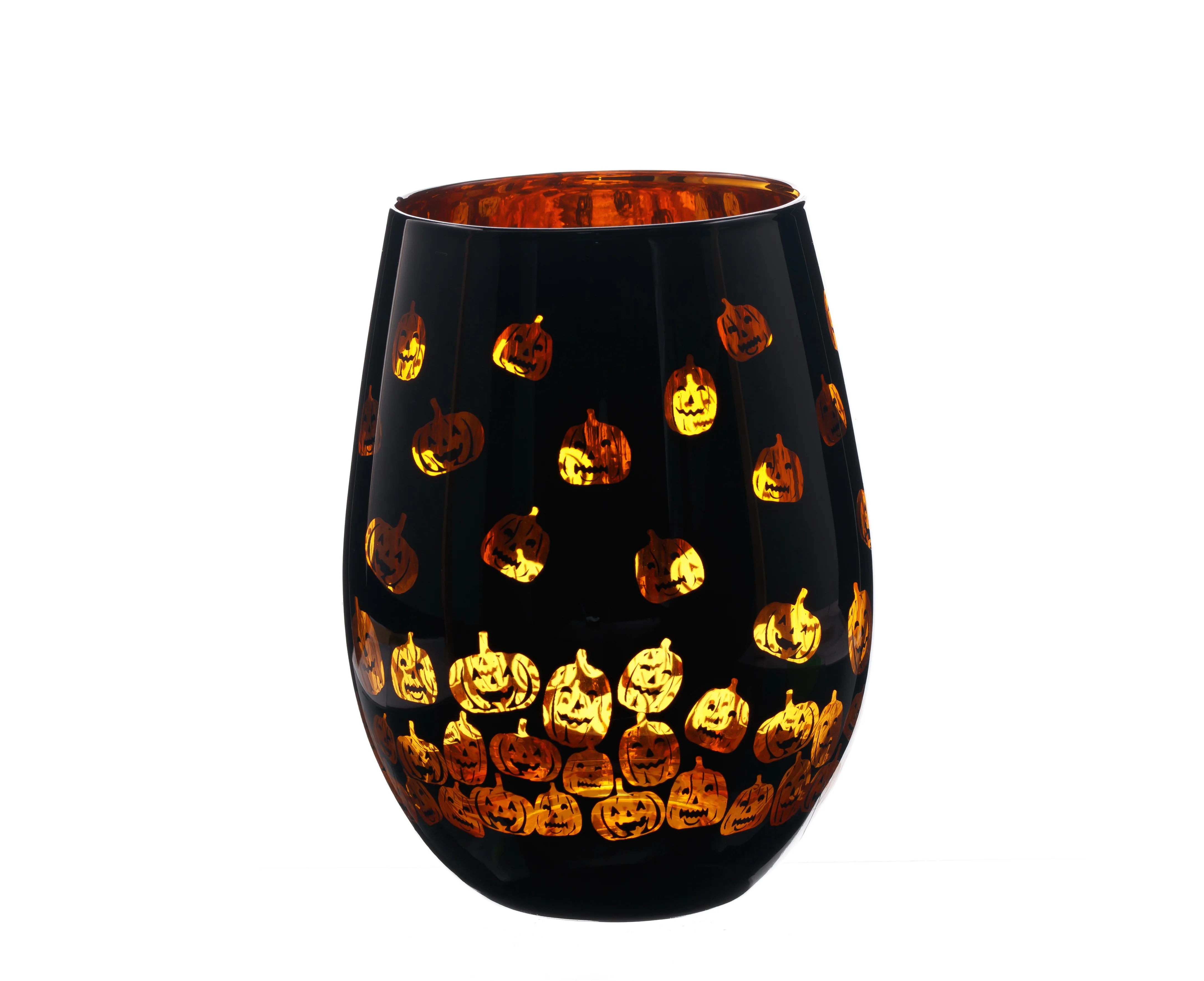 Way to Celebrate Halloween Two Tone Stemless Wine Glass Pumpkin | Walmart (US)