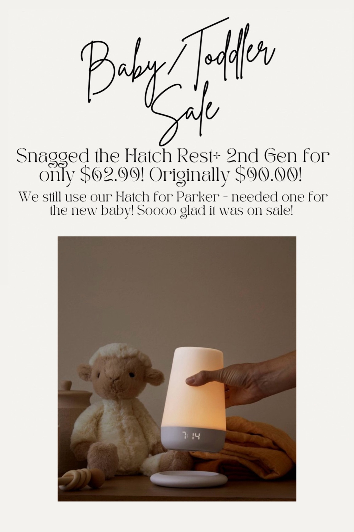 Hatch sound machine on sale for only $62.99 - originally $90.00! 

#LTKFamily #LTKxTarget #LTKSaleAlert