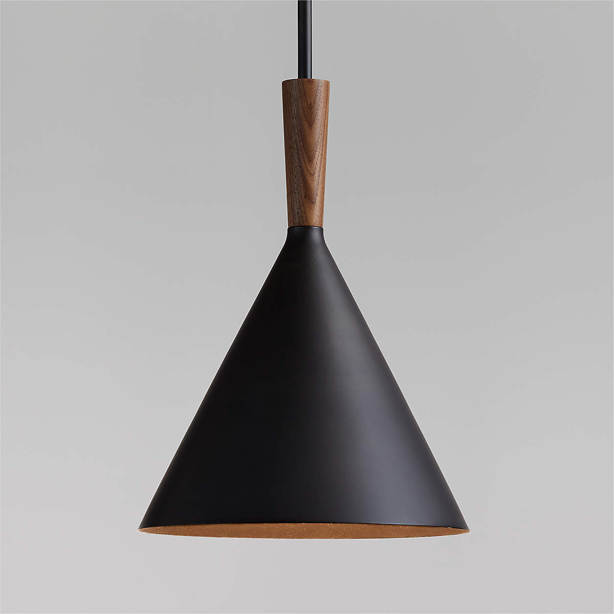 Weston Black Mid-Century Modern Pendant Light 11" + Reviews | Crate & Barrel | Crate & Barrel