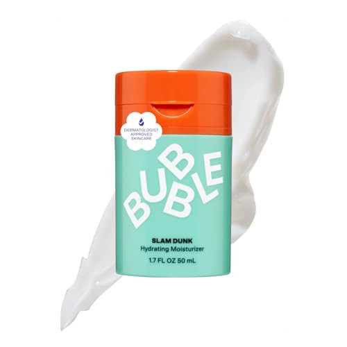 Bubble Skincare Slam Dunk Hydrating Face Moisturizer - Travel Size Lightweight Face Lotion with Vitamin E + Aloe Vera - Daily Facial Moisturizer for Normal + Dry Skin with Blue Light Protection (50ml) | Amazon (US)