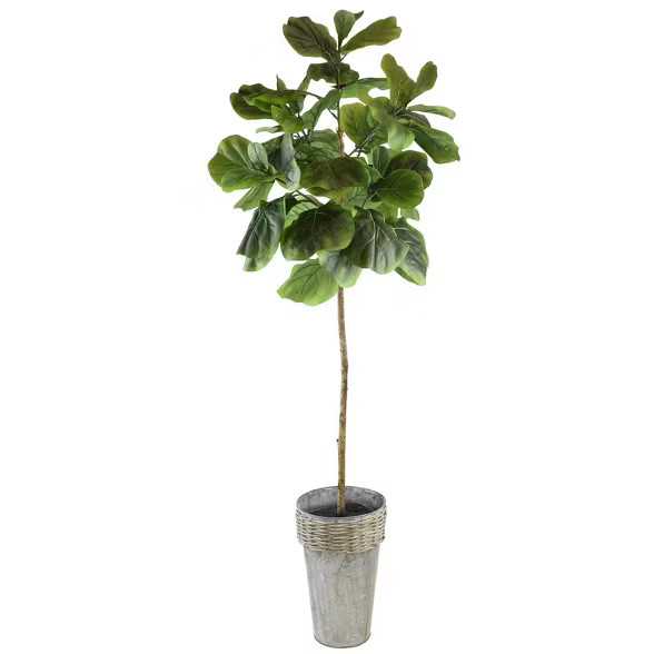 68" x 18" Artificial Fig in Galvanized Pot - LCG Florals | Target