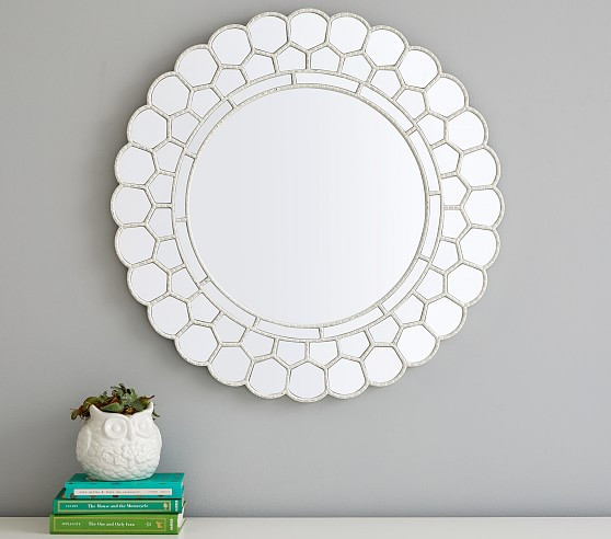 White Circle Blossom Mirror | Pottery Barn Kids