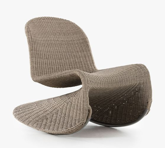 Encinitas Wicker Rocking Outdoor Lounge Chair | Pottery Barn (US)